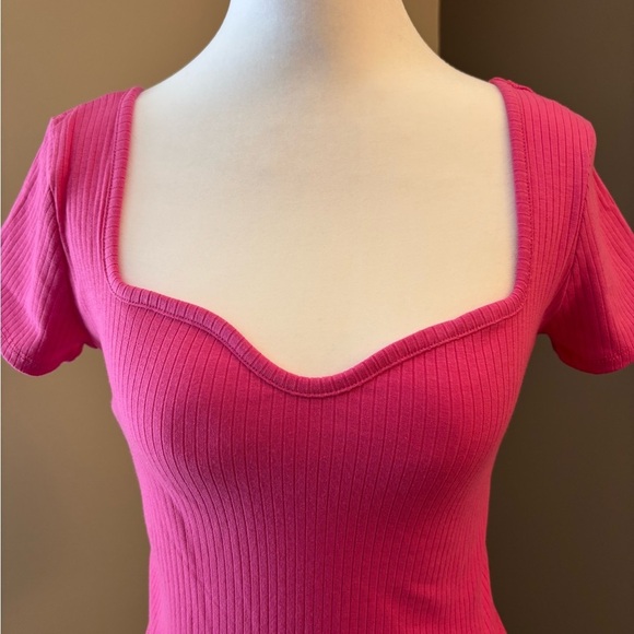 Bozzolo  Pink Ribbed Women's Top - Picture 3 of 4